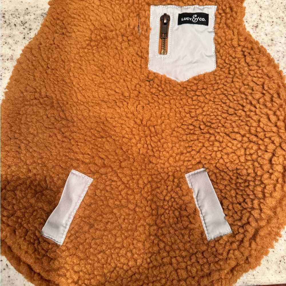 Lucy & Co. Reversible Brown Sherpa Dog Vest (M)